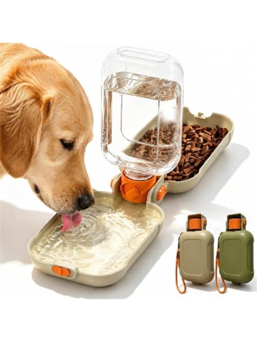 Dog Water Bottle Puppy Essentials Collapsible Dog Bowls (Brown)